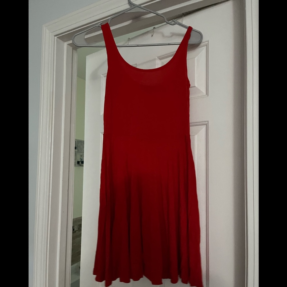 Red flowy dress